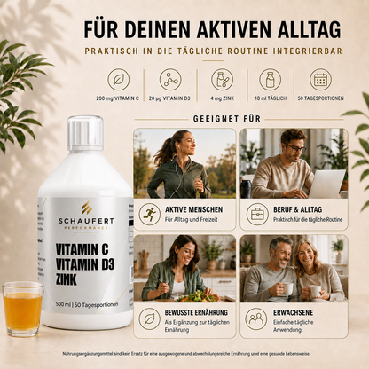 Vitamin C + D3 + Zink - 500ml